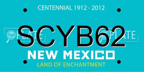 SCYB62 New Mexico License Plate