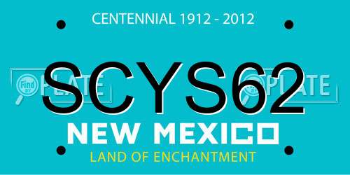 SCYS62 New Mexico License Plate