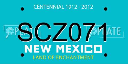 SCZ071 New Mexico License Plate