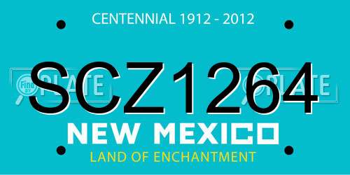 SCZ1264 New Mexico License Plate