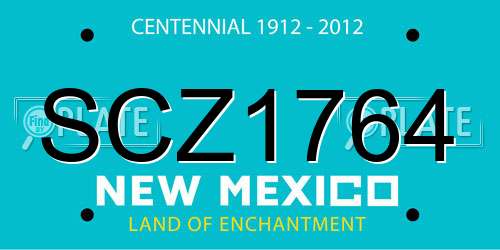 SCZ1764 New Mexico License Plate