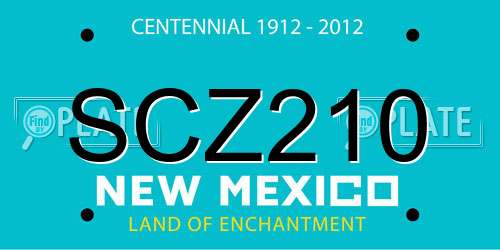 SCZ210 New Mexico License Plate