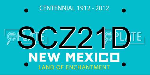 SCZ21D New Mexico License Plate