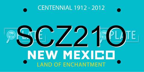 SCZ21O New Mexico License Plate