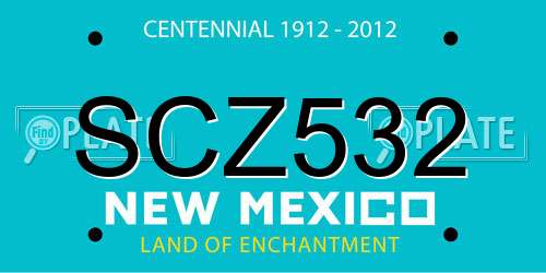SCZ532 New Mexico License Plate