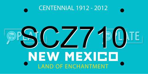 SCZ710 New Mexico License Plate