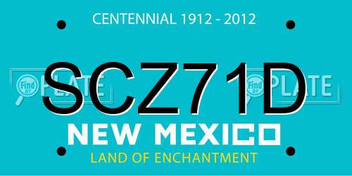 SCZ71D New Mexico License Plate
