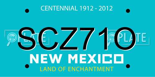 SCZ71O New Mexico License Plate