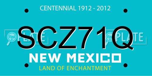 SCZ71Q New Mexico License Plate