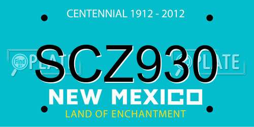SCZ930 New Mexico License Plate