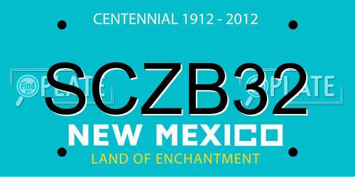SCZB32 New Mexico License Plate