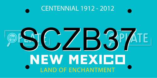 SCZB37 New Mexico License Plate