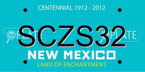 SCZS32 New Mexico License Plate