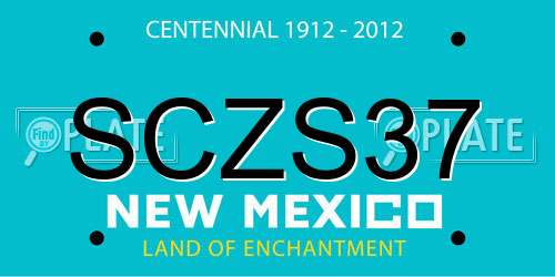 SCZS37 New Mexico License Plate
