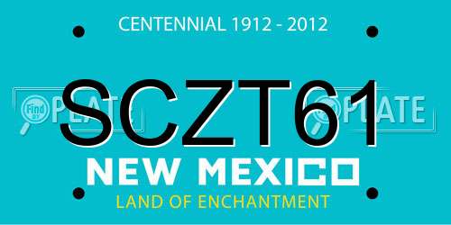 SCZT61 New Mexico License Plate