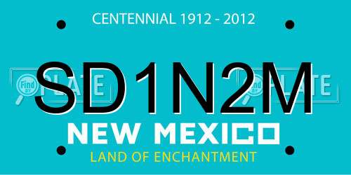 SD1N2M New Mexico License Plate