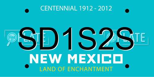 SD1S2S New Mexico License Plate