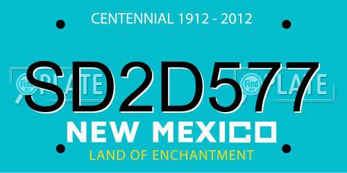 SD2D577 New Mexico License Plate