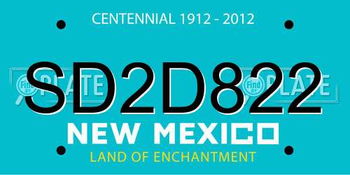 SD2D822 New Mexico License Plate