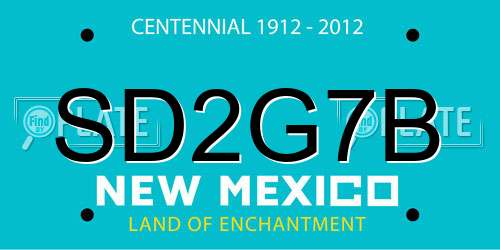 SD2G7B New Mexico License Plate
