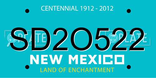 SD2O522 New Mexico License Plate
