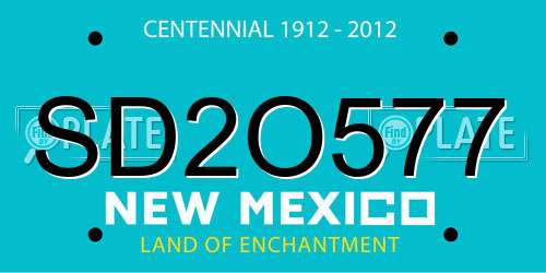 SD2O577 New Mexico License Plate