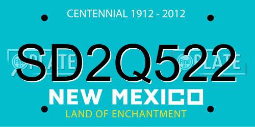 SD2Q522 New Mexico License Plate
