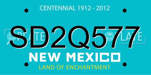 SD2Q577 New Mexico License Plate