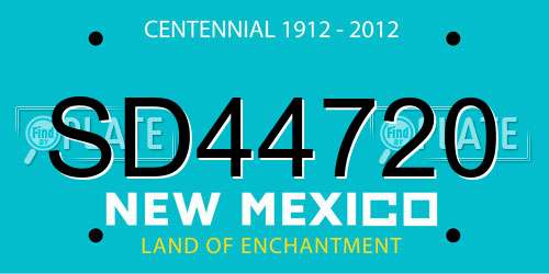 SD44720 New Mexico License Plate