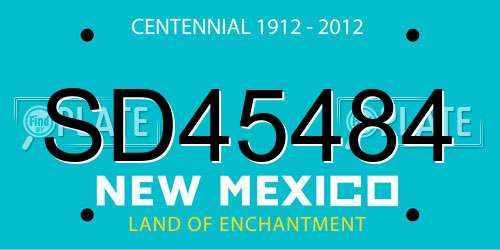 SD45484 New Mexico License Plate