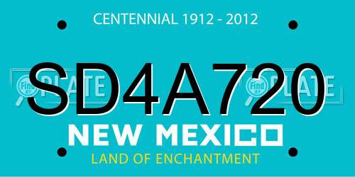 SD4A720 New Mexico License Plate