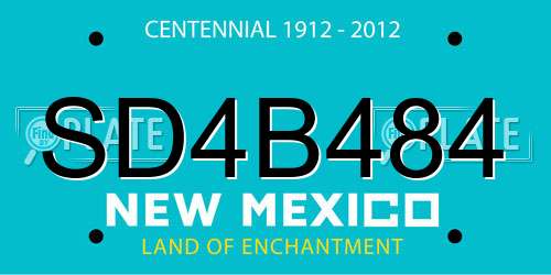 SD4B484 New Mexico License Plate