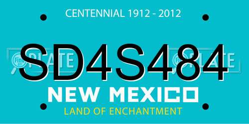 SD4S484 New Mexico License Plate