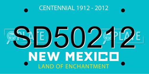 SD50212 New Mexico License Plate