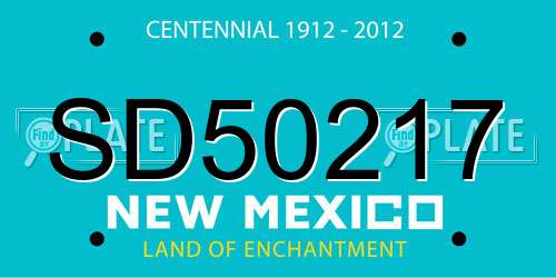 SD50217 New Mexico License Plate