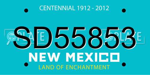 SD55853 New Mexico License Plate