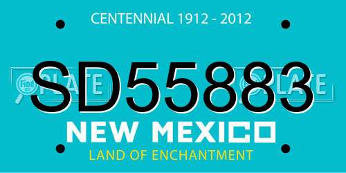 SD55883 New Mexico License Plate