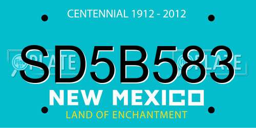 SD5B583 New Mexico License Plate