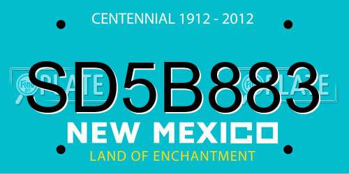 SD5B883 New Mexico License Plate