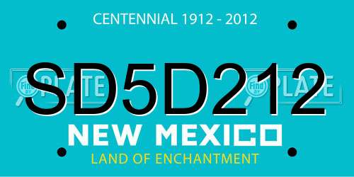 SD5D212 New Mexico License Plate