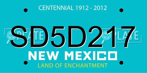SD5D217 New Mexico License Plate