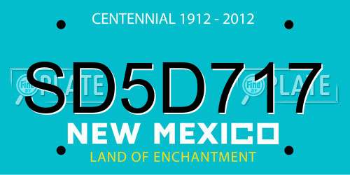 SD5D717 New Mexico License Plate