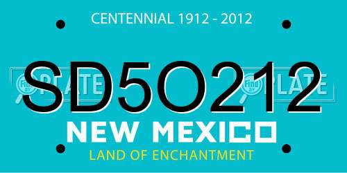 SD5O212 New Mexico License Plate