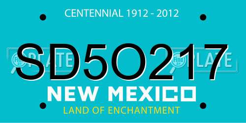 SD5O217 New Mexico License Plate