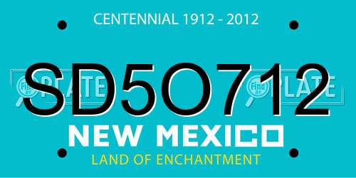 SD5O712 New Mexico License Plate