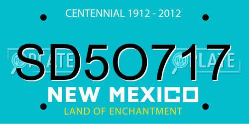 SD5O717 New Mexico License Plate