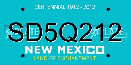 SD5Q212 New Mexico License Plate