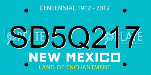 SD5Q217 New Mexico License Plate