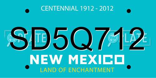 SD5Q712 New Mexico License Plate