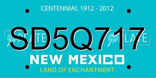 SD5Q717 New Mexico License Plate